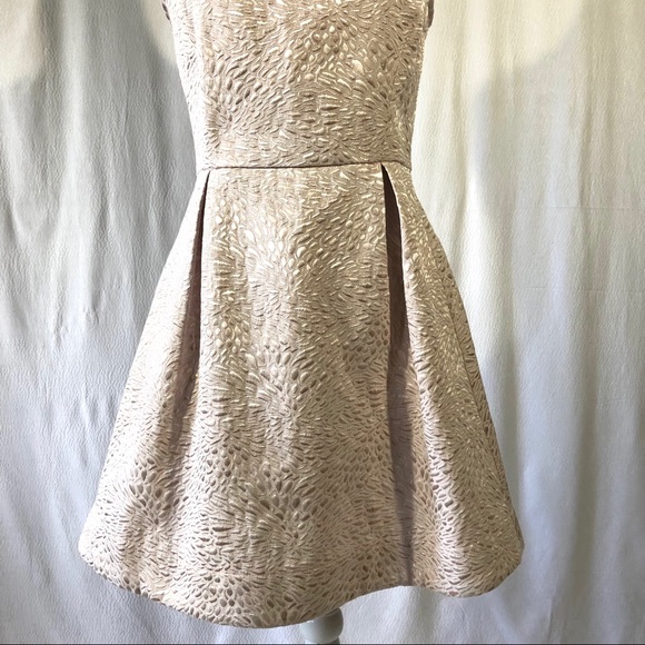 Frenchi Light Pink Metallic Fit & Flare Dress - Picture 3 of 8